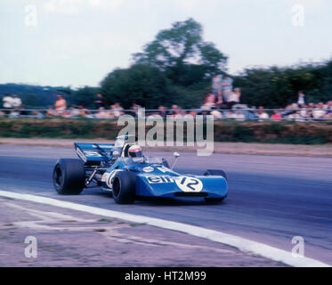 Tyrrell 003 von Jackie Stewart in 1971 British GP angetrieben. Künstler: unbekannt. Stockfoto