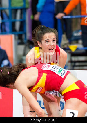 Belgrad, Serbien. 5. März 2017. Ana Lozano Spaniens auf 3000m Frauen, Finale am dritten Tag von den 2017 Leichtathletik-Halleneuropameisterschaften in der Kombank-Arena am 5. März 2017 in Belgrad, Serbien. Bildnachweis: Nikola Krstic/Alamy Live-Nachrichten Stockfoto