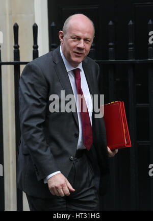 London, UK. 7. März 2017. Damian Green MP Secretary Of State for Work and Pensions gesehen kommen in der Downing Street für ein treffen. Bildnachweis: WFPA/Alamy Live-Nachrichten Stockfoto