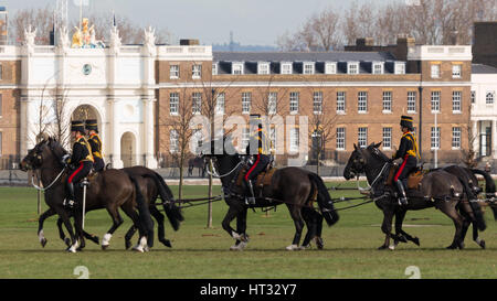 Woolwich, London, UK. 7. März 2017. Des Königs Troop Royal Horse Artillery hatten ihre jährliche Inspektion bei der Royal Artillery Barracks in Woolwich, Süd-Ost-London. Bildnachweis: Rob Powell/Alamy Live-Nachrichten Stockfoto