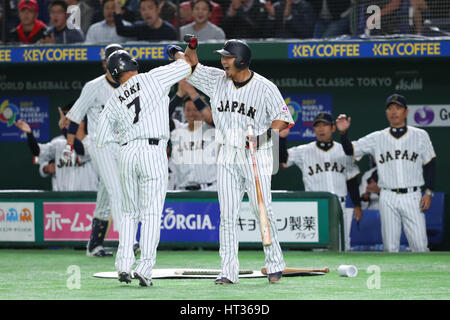 Tokio, Japan. 7. März 2017. Sho Nakata (JPN) WBC: 2017 weltweit klassische erste Runde Pool B Baseball-Spiel zwischen Japan - Kuba im Tokyo Dome in Tokio, Japan. Bildnachweis: YUTAKA/AFLO SPORT/Alamy Live-Nachrichten Stockfoto