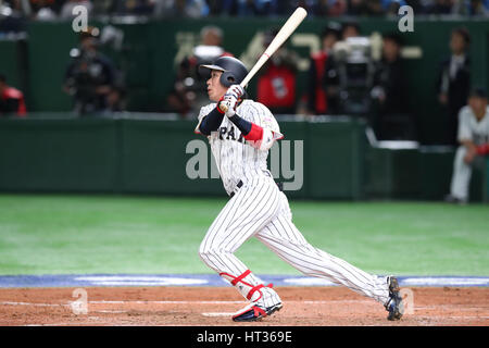 Tokio, Japan. 7. März 2017. Tetsuto Yamada (JPN) WBC: 2017 weltweit klassische erste Runde Pool B Baseball-Spiel zwischen Japan - Kuba im Tokyo Dome in Tokio, Japan. Bildnachweis: YUTAKA/AFLO SPORT/Alamy Live-Nachrichten Stockfoto