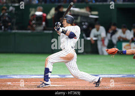 Tokio, Japan. 7. März 2017. Nobuhiro Matsuda (JPN) WBC: 2017 weltweit klassische erste Runde Pool B Baseball-Spiel zwischen Japan - Kuba im Tokyo Dome in Tokio, Japan. Bildnachweis: YUTAKA/AFLO SPORT/Alamy Live-Nachrichten Stockfoto