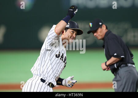 Tokio, Japan. 7. März 2017. Nobuhiro Matsuda (JPN) WBC: 2017 weltweit klassische erste Runde Pool B Baseball-Spiel zwischen Japan - Kuba im Tokyo Dome in Tokio, Japan. Bildnachweis: YUTAKA/AFLO SPORT/Alamy Live-Nachrichten Stockfoto