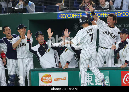 Tokio, Japan. 7. März 2017. Sho Nakata (JPN) WBC: 2017 weltweit klassische erste Runde Pool B Baseball-Spiel zwischen Japan 11-6 Kuba im Tokyo Dome in Tokio, Japan. Bildnachweis: YUTAKA/AFLO SPORT/Alamy Live-Nachrichten Stockfoto