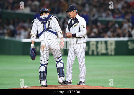 Tokio, Japan. 7. März 2017. Hiroshi Gondo (JPN) WBC: 2017 weltweit klassische erste Runde Pool B Baseball-Spiel zwischen Japan 11-6 Kuba im Tokyo Dome in Tokio, Japan. Bildnachweis: YUTAKA/AFLO SPORT/Alamy Live-Nachrichten Stockfoto