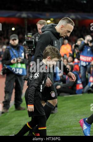 Highbury, UK. 7. März 2017. März 7. 2017, Emirate, London England; UEFA Champions League-Fußball, FC Arsenal gegen FC Bayern München; Franck Ribery in Aktion Credit: Laurent Lairys/Agence Locevaphotos/Alamy Live News Stockfoto