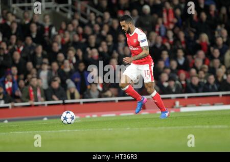 Highbury, UK. 7. März 2017. März 7. 2017, Emirate, London England; UEFA Champions League-Fußball, FC Arsenal gegen FC Bayern München; Theo Walcott in Aktion Credit: Laurent Lairys/Agence Locevaphotos/Alamy Live News Stockfoto