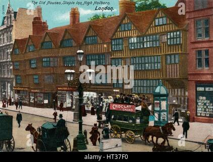 "Die alten Häuser, Staple Inn, hohe Holborn, London", 1905. Künstler: unbekannt. Stockfoto