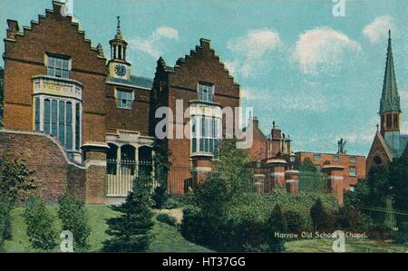 "Harrow Oldschool & Kapelle", c1910. Künstler: unbekannt. Stockfoto