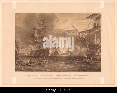 "Das Bombardement von Algier durch Lord Exmouth in 1816' (1878).  Künstler: Thomas Braun. Stockfoto