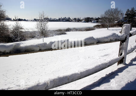 Winter-Blick auf Wychmere Harbor auf Cape Cod Stockfoto