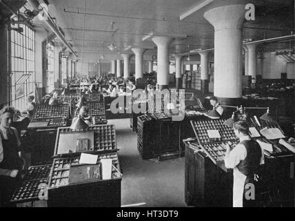 Hand Zusammensetzung Zimmer, Metropolitan Life Insurance Company, Long Island City, New York, 1922. Künstler: unbekannt. Stockfoto