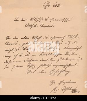 Brief von Franz Schubert an der österreichischen Musical Union, c1820. Künstler: Franz Peter Schubert. Stockfoto