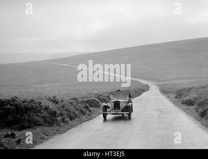 BSA-3 Wheeler von EF Cope, Gewinner eines führenden Award bei der MCC Torquay Rallye Juli 1937. Künstler: Bill Brunell. Stockfoto