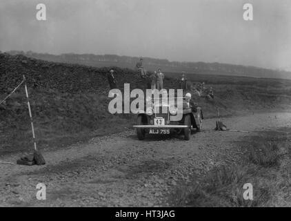 Aero Hillman Minx öffnen 2-Sitzer von LJO Bartlett im Wettbewerb mit den Sunbac Inter-Club Team Trial, 1935. Künstler: Bill Brunell. Stockfoto