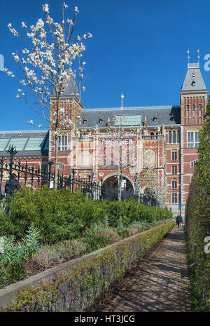 Amsterdam, Niederlande, 10. April 2016: Die Rückseite des Rijksmuseum in Amsterdam. Stockfoto