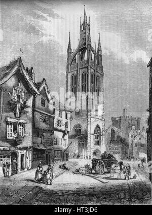 "St. Nikolaus Kirche, Newcastle-upon-Tyne", 1845. Künstler: John Jackson. Stockfoto