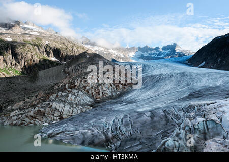 Rhonegletscher in den Schweizer Alpen im Sommertag. Schweiz, Europa. Stockfoto