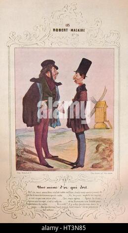 "Les Cent et un Robert Macaire", 1840 (1947). Künstler: Honoré Daumier. Stockfoto