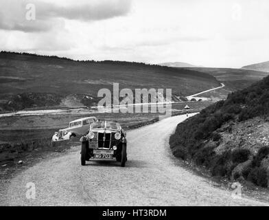 1936 MG M Type Midget auf schottischen Rallye Künstler: unbekannt. Stockfoto