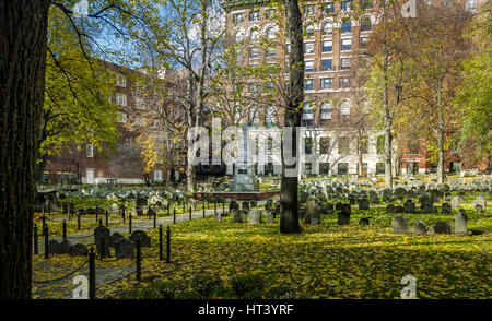 Granary Burying Ground Friedhof - Boston, Massachusetts, USA Stockfoto