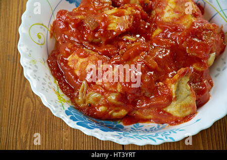 Cape Malay-Hühnchen-Curry - Gericht in Südafrika Stockfoto