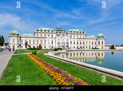 Wien, Belvedere. Oberes Belvedere (obere Belvedere), Sommer Palast von Prinz Eugene des Wirsings, Wien, Österreich Stockfoto