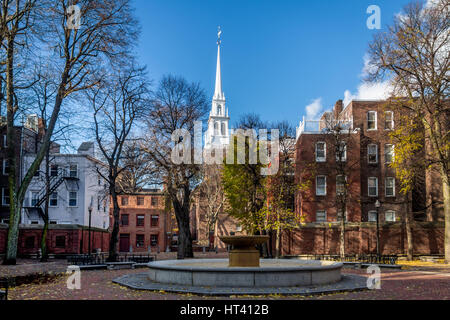 Paul Revere Mall und Old North Church - Boston, Massachusetts, USA Stockfoto