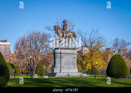 Statue von George Washington in Boston Public Garden - Boston, Massachusetts, USA Stockfoto