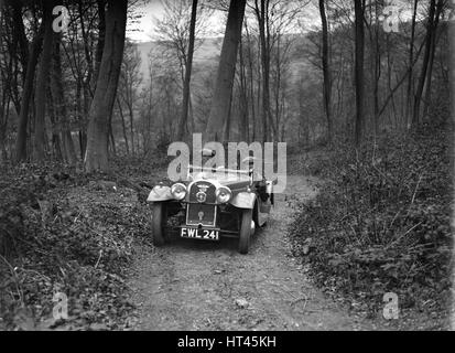 Morgan 4/4 auf die Standard-Auto-Besitzer Club südliche Grafschaften Trial, Hausmann Holz, Chilterns, 1938. Künstler: Bill Brunell. Stockfoto