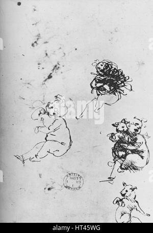 'Studien von Kindern und Katzen', 1478-1481 (1945). Künstler: Leonardo da Vinci. Stockfoto