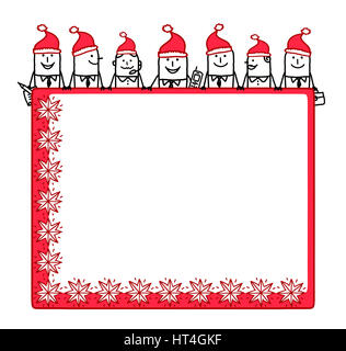 Cartoon-Team - Weihnachten und leere Beschriftung Stockfoto