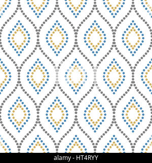 Nahtlose Ornament. Moderne geometrische Muster mit sich wiederholenden farbige punktierte Wellenlinien Stockfoto