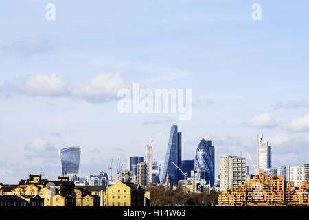 Skyline von London und dem Finanzviertel, UK Stockfoto