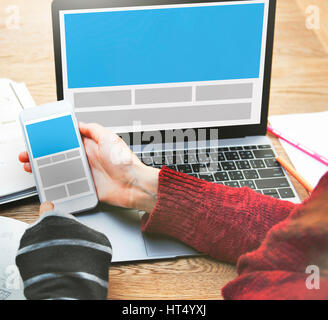 Web Design Vorlage Kopie Raumkonzept Stockfoto