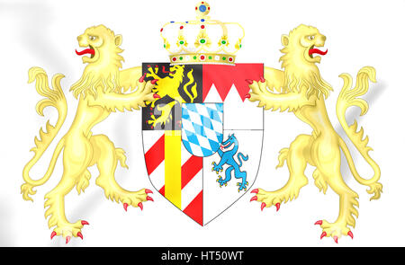 Wappen des Königreichs Bayern. 3D Illustration. Stockfoto