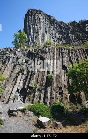 Vulkanischen Basaltfelsen Hegyestű, Nationalpark Balaton, Plattensee, Ungarn Stockfoto