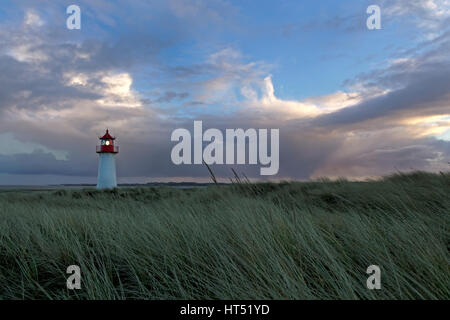 Leuchtturm list-West, Ellenbogen, Sylt, Nordfriesland, Schleswig- Holstein, Deutschland Stockfoto