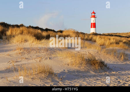 Leuchtturm list-West, Ellenbogen, Sylt, Nordfriesland, Schleswig- Holstein, Deutschland Stockfoto