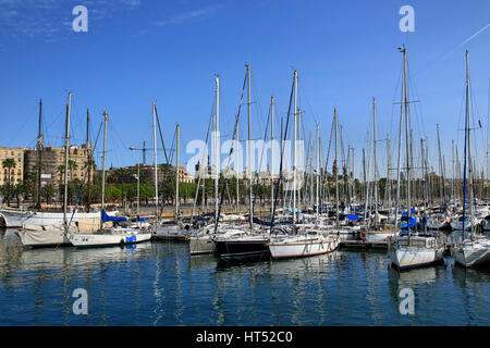 Port Vell in Barcelona, Spanien Stockfoto