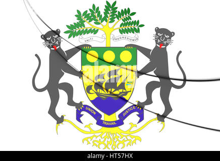 Gabun-Wappen. 3D Illustration. Stockfoto