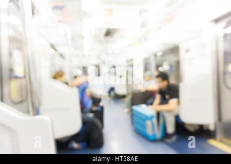 Fahrgäste im Eisenbahnverkehr verschwommenes Bildbewegung in u-Bahnstation, Transport-Hintergrund Stockfoto