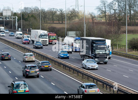 Der M42-Autobahn in der Nähe von Hampton-in-Arden, West Midlands, England, UK Stockfoto