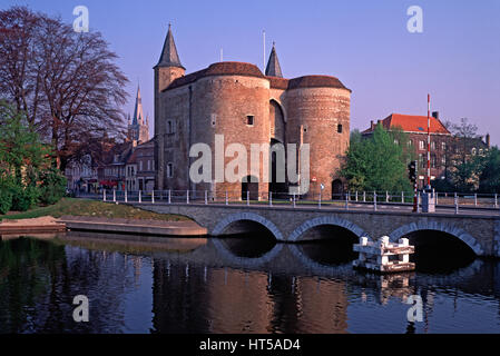 Gentpoort, Brügge, Belgien. Stockfoto