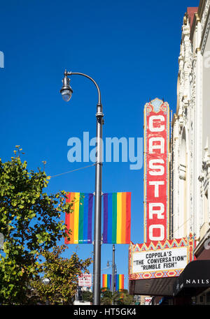 Das Festzelt des legendären Castro Theatre in The Castro District, San Francisco, Kalifornien. Stockfoto