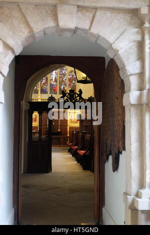 Eintritt in die Kapelle, Kartause, London Stockfoto