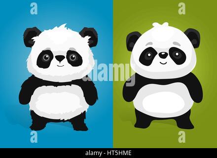 Vektor-Cartoon Stil niedlichen Panda set Stock Vektor