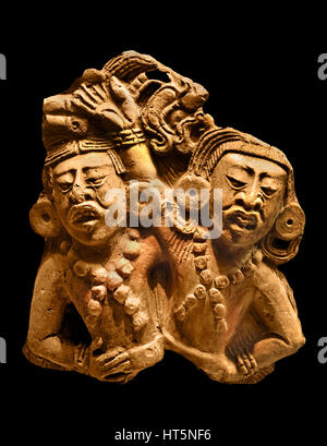 Göttliche Held TwinsTon Figur paar spät Klassiker Guatemala Maya (Kultur) 18,4 x 16,2 x 5,1 cm der Maya - Maya mesoamerikanischen - Pre kolumbianischen Zivilisation Mittelamerika (2600 v. Chr. - 1500 n. Chr.)-American Stockfoto