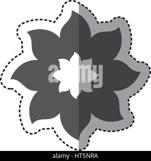 Kontur Blume mit Spitzen Blütenblättern Symbol Stock Vektor